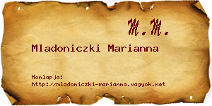 Mladoniczki Marianna névjegykártya